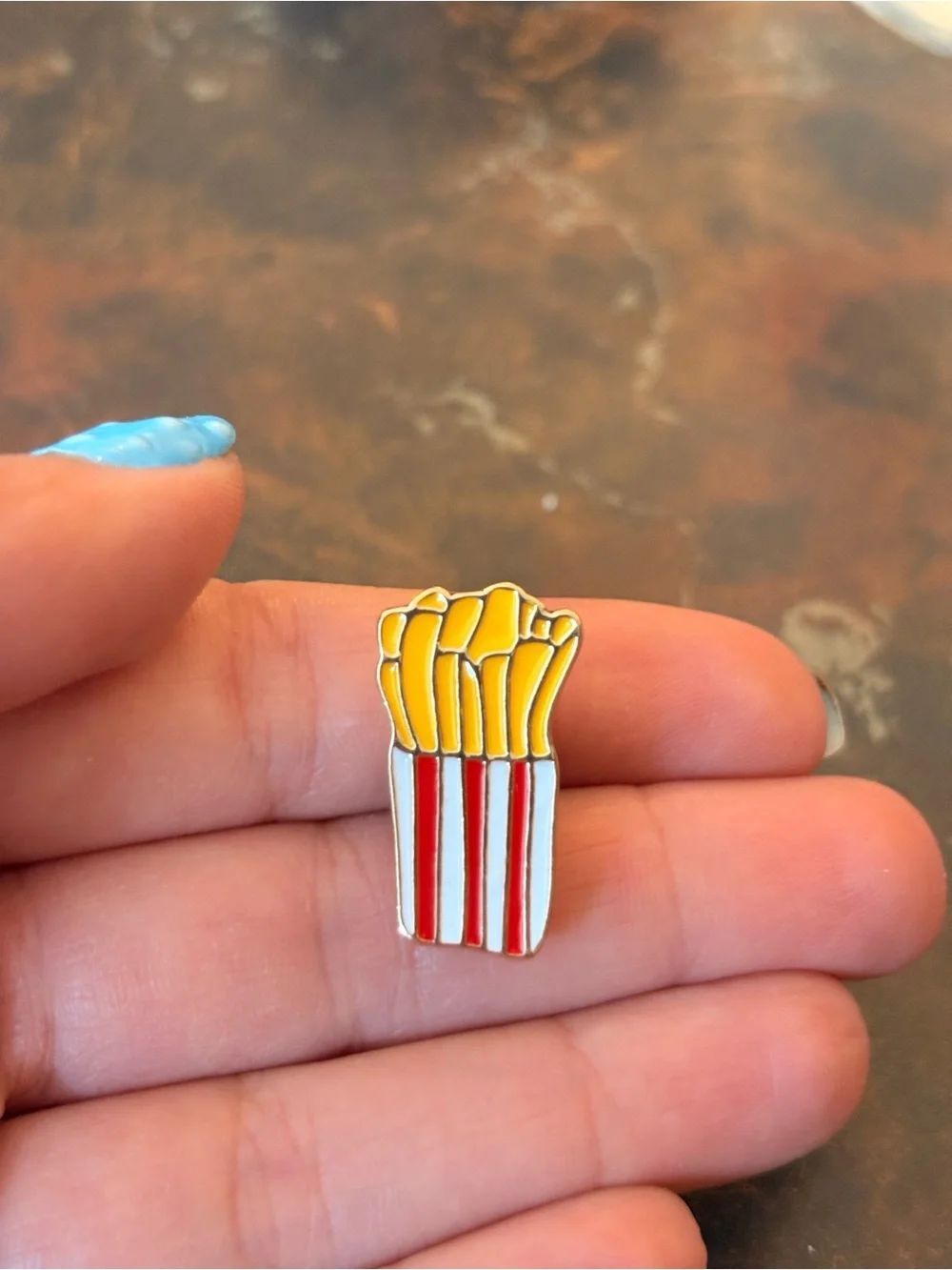 French Fry Enamel Pin - Yellow & Red